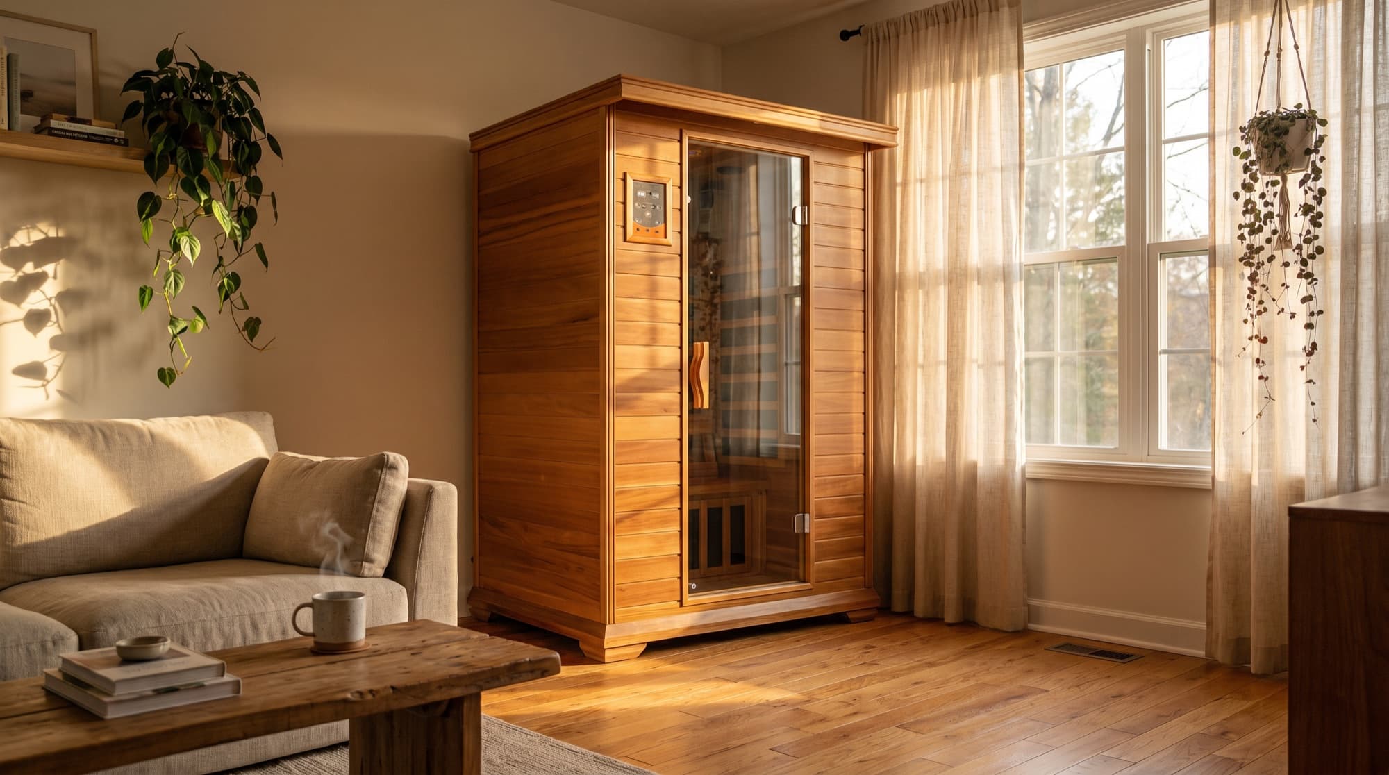 A SunRay sauna at home