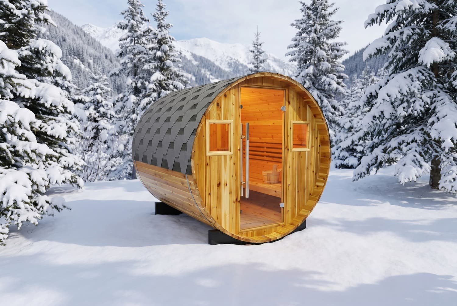 Galley 4-Person Traditional Barrel Sauna