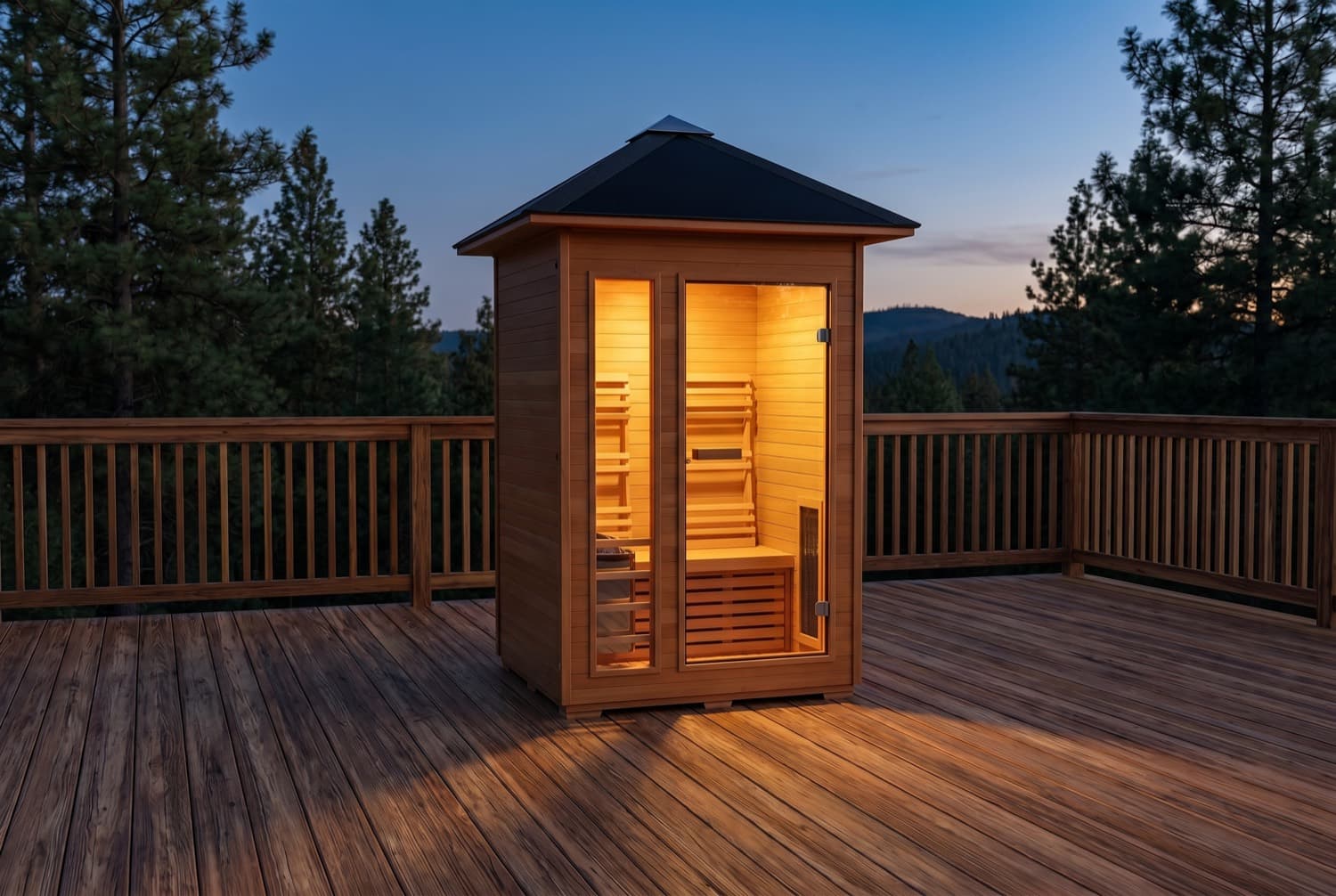 Bristow 2-Person Outdoor Wet/Dry Traditional Sauna with 4.5kW Harvia Heater